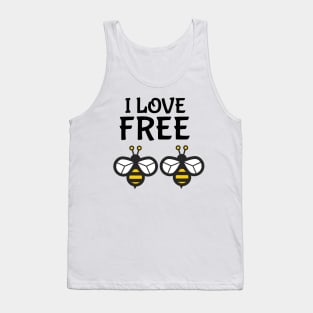 I Love "Free Bees" (Dark) Tank Top